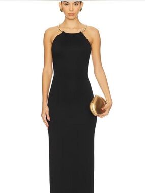 Lovers + Friends black halter maxi dress